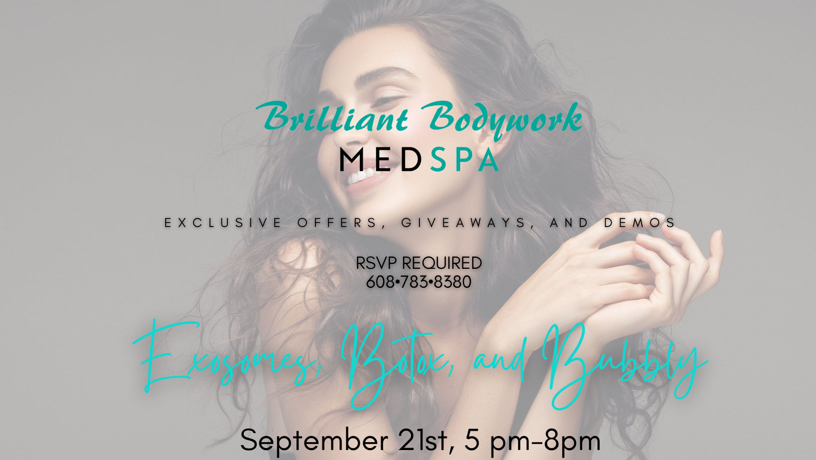 Join us September 21st for our special Exosomes, Botox, and Bubbly Event.