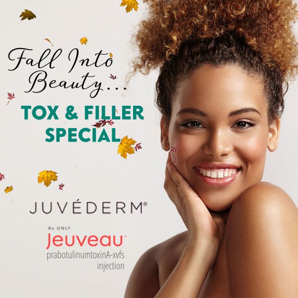 Click this image to book your Fall Into Beauty savings on tox and fillers.